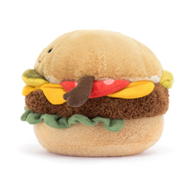 JELLYCAT | Amuseable Knuffel Hamburger - Burger - 12 x 12 cm