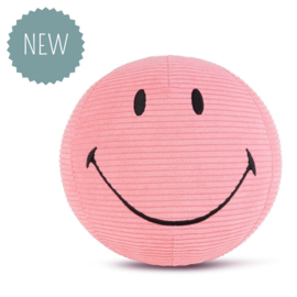 BON TON TOYS x Smiley | Knuffel Smiley corduroy roze - 23 cm