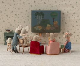 MAILEG | Poppenhuis stoel rood - muis