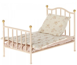 MAILEG | Poppenhuis vintage bed roze - muis