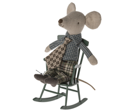 MAILEG | Poppenhuis schommelstoel donker groen - muis