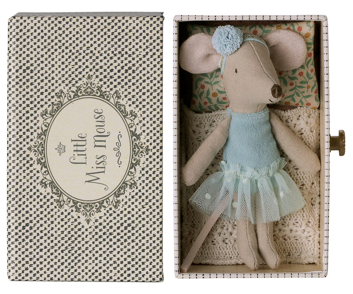 MAILEG | Muis kleine zus met bed - mint