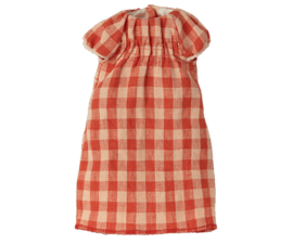 MAILEG | Konijn kleding - jurk rood geruit - size 3