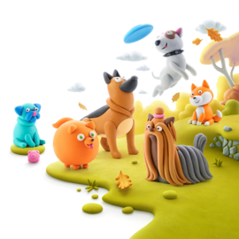 HEY CLAY | Boetseerklei dog story - 6 figuren