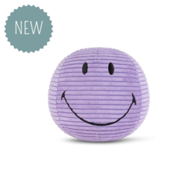BON TON TOYS x Smiley | Knuffel Smiley corduroy paars - 13 cm