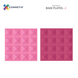 CONNETIX TILES | Magnetische bodemplaat pink & berry - 2 stuks