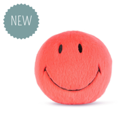BON TON TOYS x Smiley | Knuffel Smiley fuzzy koraalrood - 13 cm