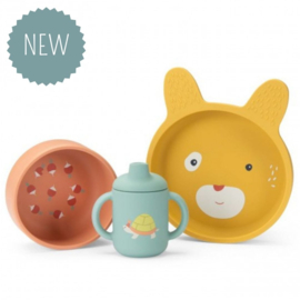 MOULIN ROTY | Kinderservies siliconen - Trois petits lapins