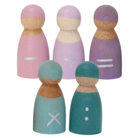 GRIMM'S | Popjes rekenvriendjes pastel - 5 st