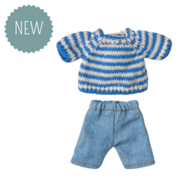 MAILEG | Muis kleding - jeans met gestreepte trui - grote broer