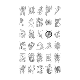 KIDYWOLF | Kidydraw mini extra tekenkaarten - werelddieren & piraten