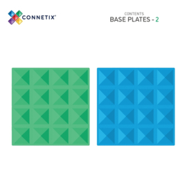 CONNETIX TILES | Magnetische bodemplaat groen & blauw - 2 stuks