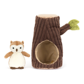 JELLYCAT | Knuffel Uil & Boom - Forest Fauna Owl - 18 x 11 cm