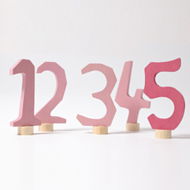 GRIMM'S | Decoratie cijfers 1 t/m 5 - roze