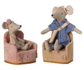 MAILEG | Poppenhuis stoel poeder roze - muis