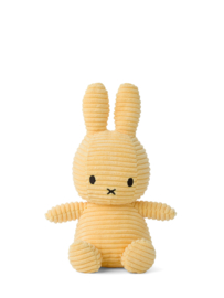 NIJNTJE | Knuffel Nijntje Corduroy geel 23 cm - Miffy sitting Corduroy buttercream