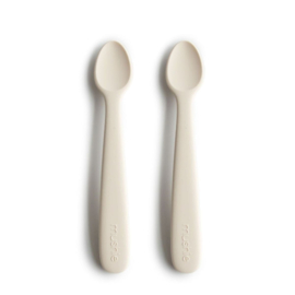 MUSHIE | Siliconen Lepels Ivoor - Silicone Feeding Spoons Ivory