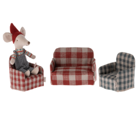 MAILEG | Poppenhuis stoel rood muis - Chair Mouse red