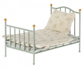 MAILEG | Poppenhuis vintage bed mint - muis