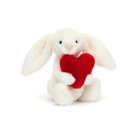 JELLYCAT | Bashful knuffel konijn met hart - 18 x 9 x 8 cm