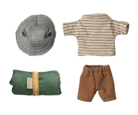 MAILEG | Muis hiking grote broer met magneten - bruine outfit