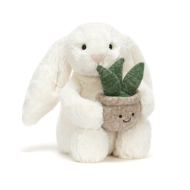 JELLYCAT | Bashful knuffelkonijn met plant - 31 x 12 x 9 cm