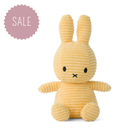 NIJNTJE | Knuffel Nijntje Corduroy geel 23 cm - Miffy sitting Corduroy buttercream