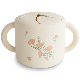 MUSHIE | Siliconen snackbeker - pink flower
