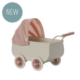 MAILEG | Poppenhuis wandelwagen koraal roze - muis