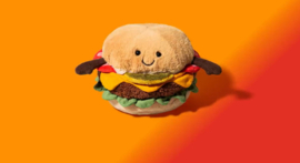 JELLYCAT | Amuseable Knuffel Hamburger - Burger - 12 x 12 cm
