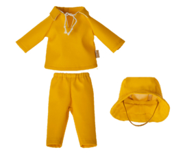 MAILEG | Teddy kleding - regenpak & hoed geel - vader