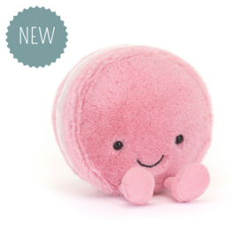 JELLYCAT | Amuseables knuffel macaron framboos - 12 x 10 x 5 cm