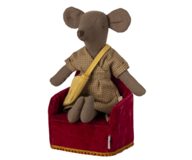 MAILEG | Poppenhuis stoel rood - muis