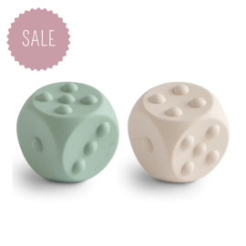 MUSHIE | Pop it dobbelstenen - cambridge blue & shifting sand