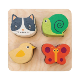 TENDER LEAF TOYS | Houten puzzel vormen & voelen