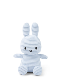 NIJNTJE | Knuffel Nijntje Corduroy blauw 23 cm - Miffy sitting Corduroy Ice Blue