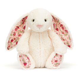 JELLYCAT | Bashful knuffel konijn blossom cream berry - 31 x 12 x 9 cm