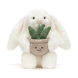 JELLYCAT | Bashful knuffelkonijn met plant - 31 x 12 x 9 cm