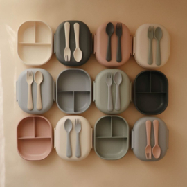 MUSHIE | Lunchbox met bestek - blush