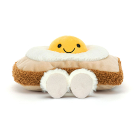 JELLYCAT | Amuseables knuffel broodje spiegelei -12x 16 x 12 cm