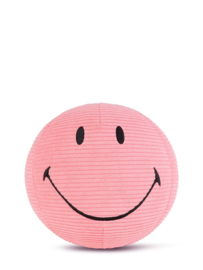 BON TON TOYS x Smiley | Knuffel Smiley corduroy roze - 23 cm
