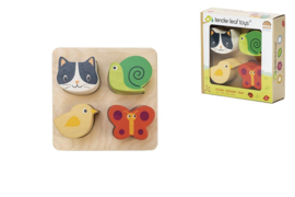 TENDER LEAF TOYS | Houten puzzel vormen & voelen