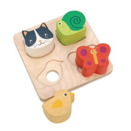 TENDER LEAF TOYS | Houten puzzel vormen & voelen