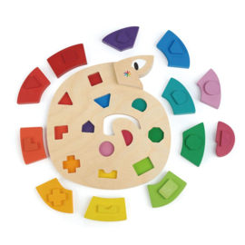 TENDER LEAF TOYS | Houten puzzel kleur me gelukkig