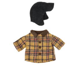 MAILEG | Kleding voor knuffelbeer Teddy dad -  Houthakkers jas en hoed