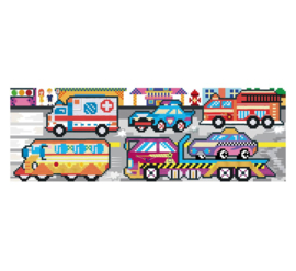 AVENIR KIDS | Pixelation sticker poster - Transport