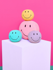 BON TON TOYS x Smiley | Knuffel Smiley corduroy paars - 13 cm