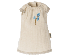 MAILEG | Konijn kleding - jurk met blauwe bloem - size 2