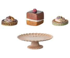 MAILEG | Poppenhuis cake & taartschaal - miniatuur
