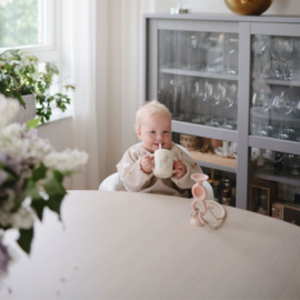 MUSHIE | Siliconen kinderbeker met rietje - pink flowers